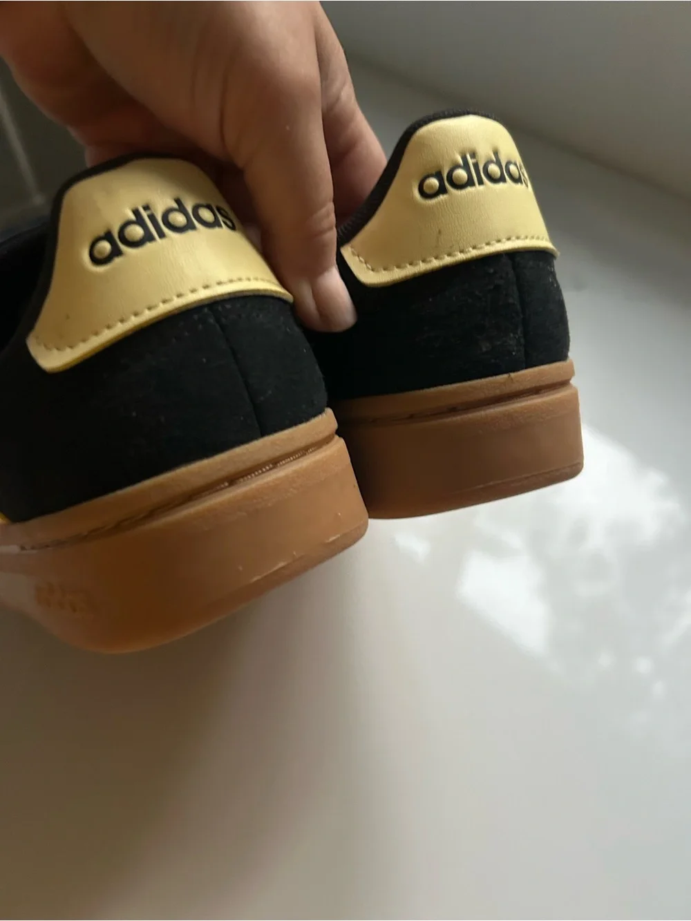adidas Black Sneakers with Yellow Stripes
